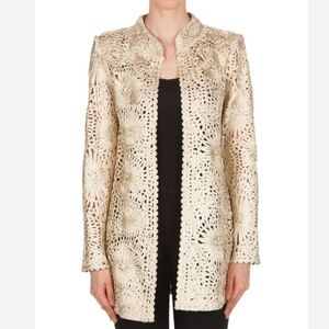 Joseph Ribkoff Jacket Coat gold highlights NWT Lace
